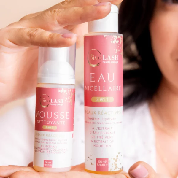Pack Mousse nettoyante + Eau micellaire peaux réactives Bivolash