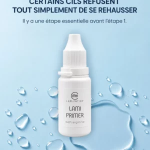Flacon Lami Primer My Lamination à l'arginine, soin préparateur pour cils épais et résistants avant un rehaussement de cils ou un Brow Lift.