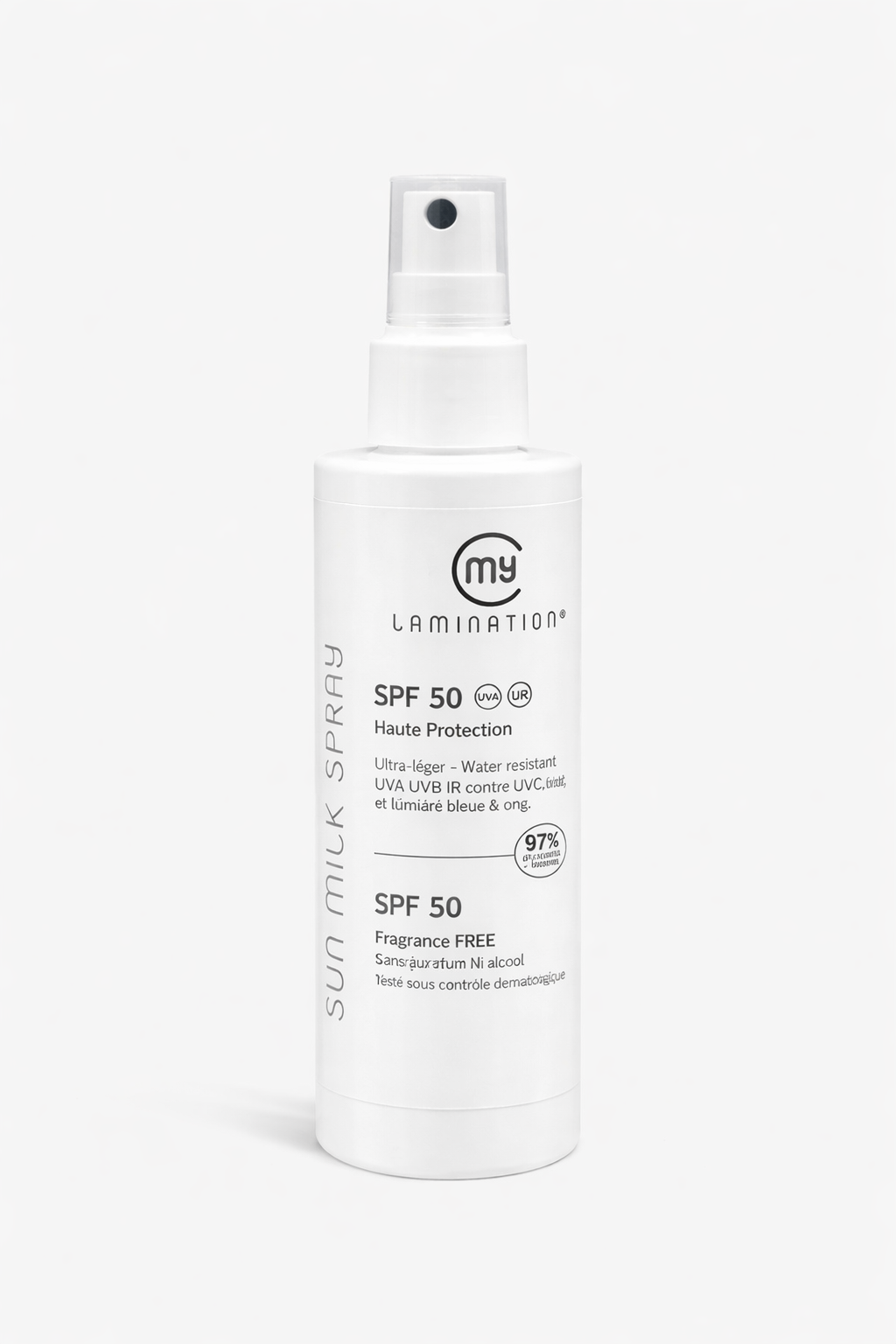 Spray Solaire SPF50 – Lait Solaire Haute Protection Peaux Sensibles My Lamination